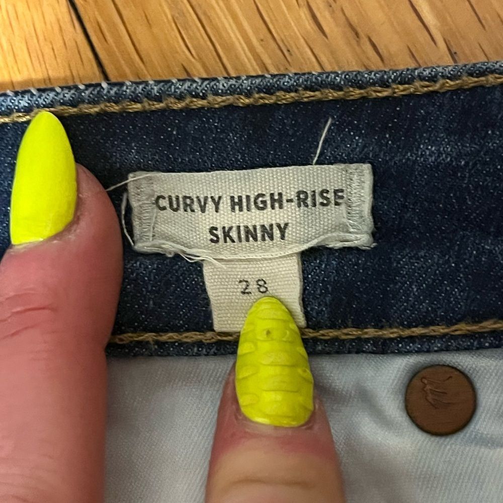 Madewell Curvy High Rise Skinny Jeans Size 28 Dark Wash - Picture 6 of 8